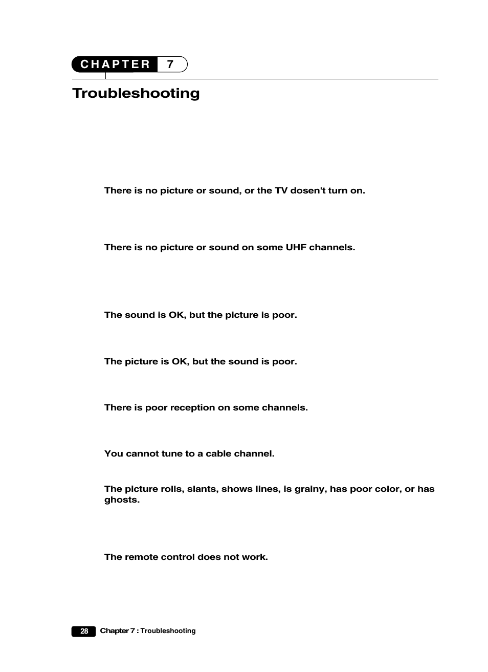 Troubleshooting | Curtis Mathes CM25101S User Manual | Page 33 / 40