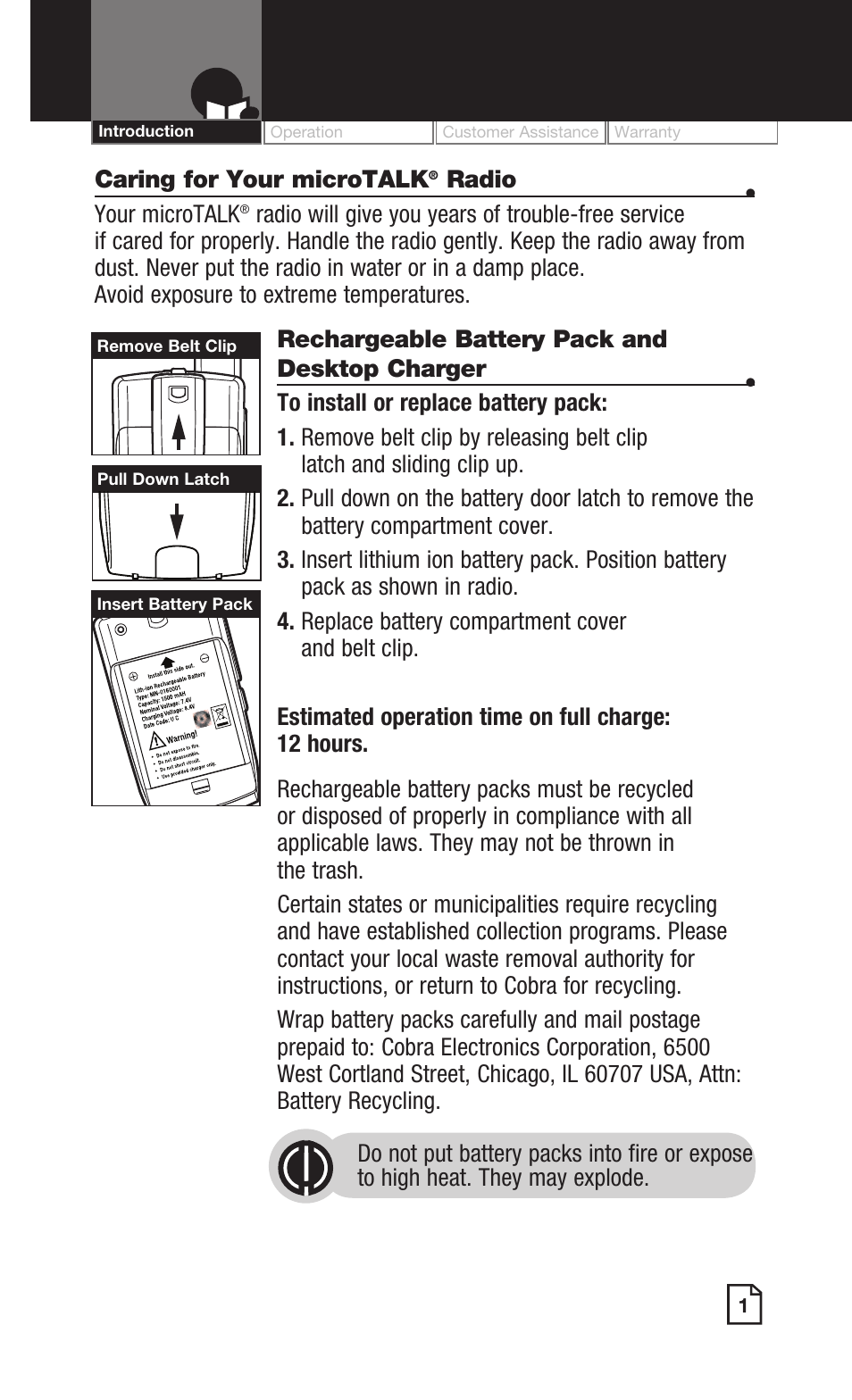Cobra Digital MICROTALK CXR920 User Manual | Page 3 / 17