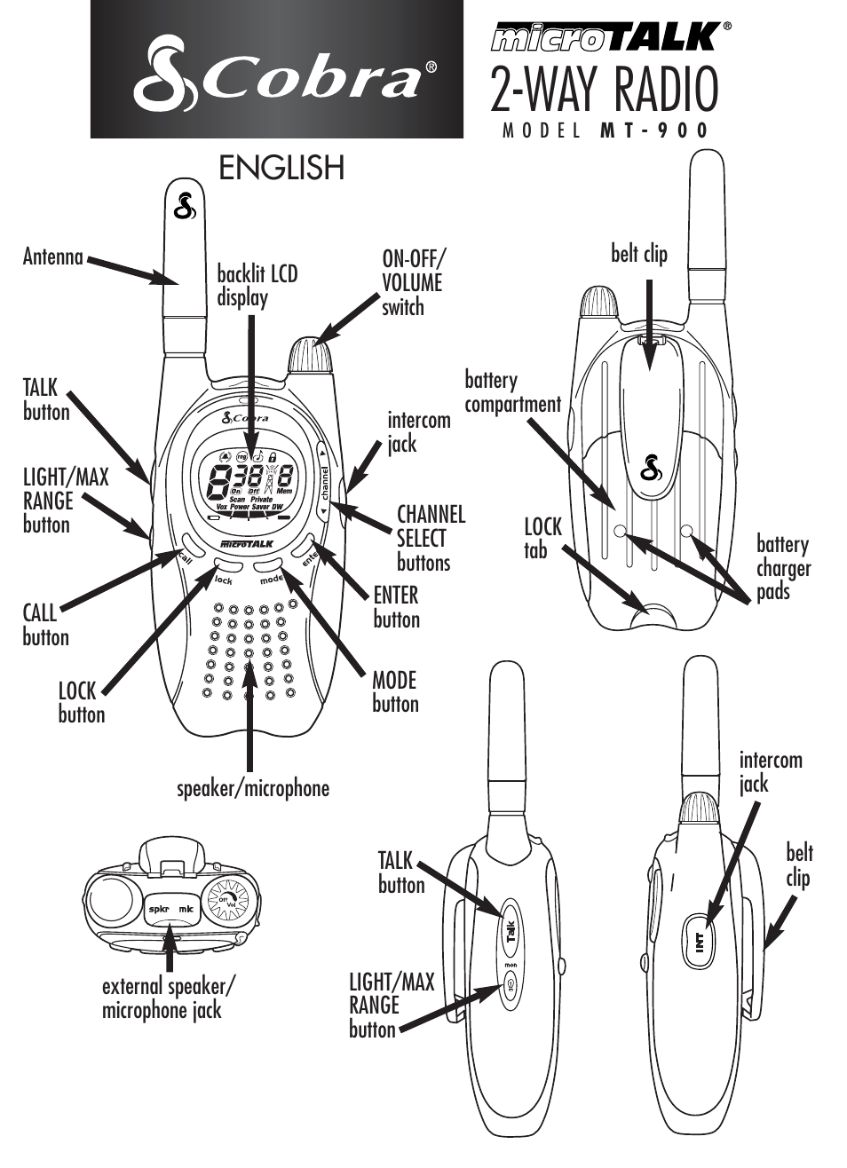 Cobra Digital MICROTALK MT-900 User Manual | 10 pages