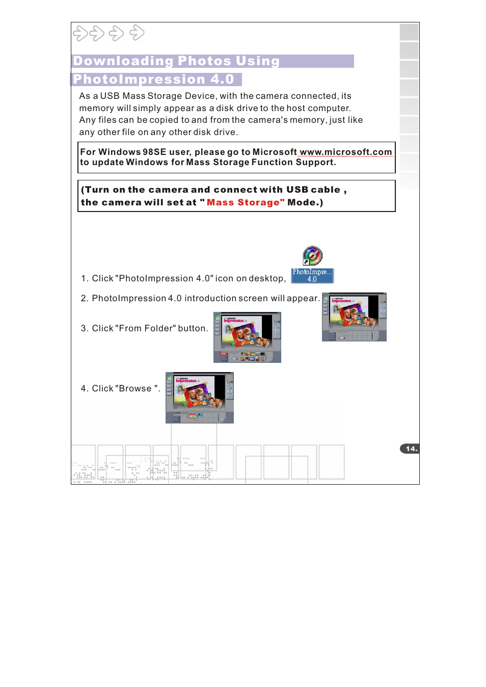 Downloading photos using photoimpression 4.0 | Cobra Digital DC6415 User Manual | Page 16 / 21