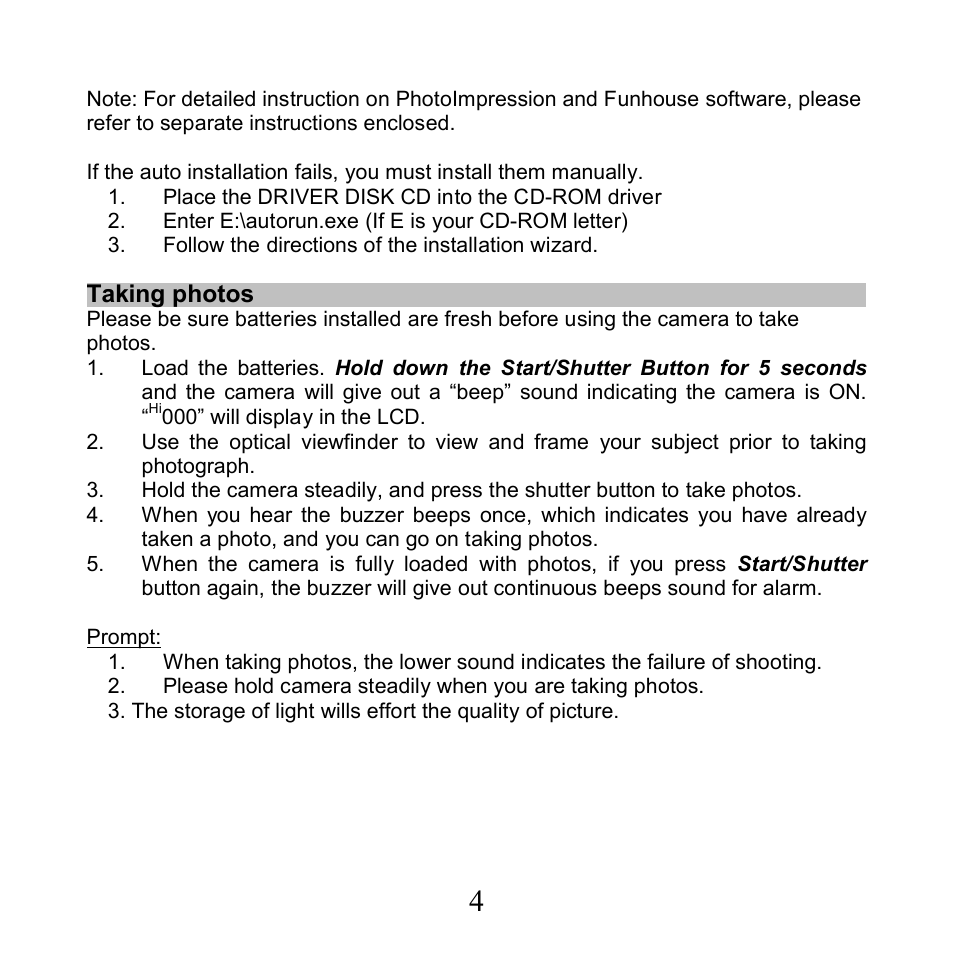 Taking photos 1 | Cobra Digital DC360 User Manual | Page 5 / 15