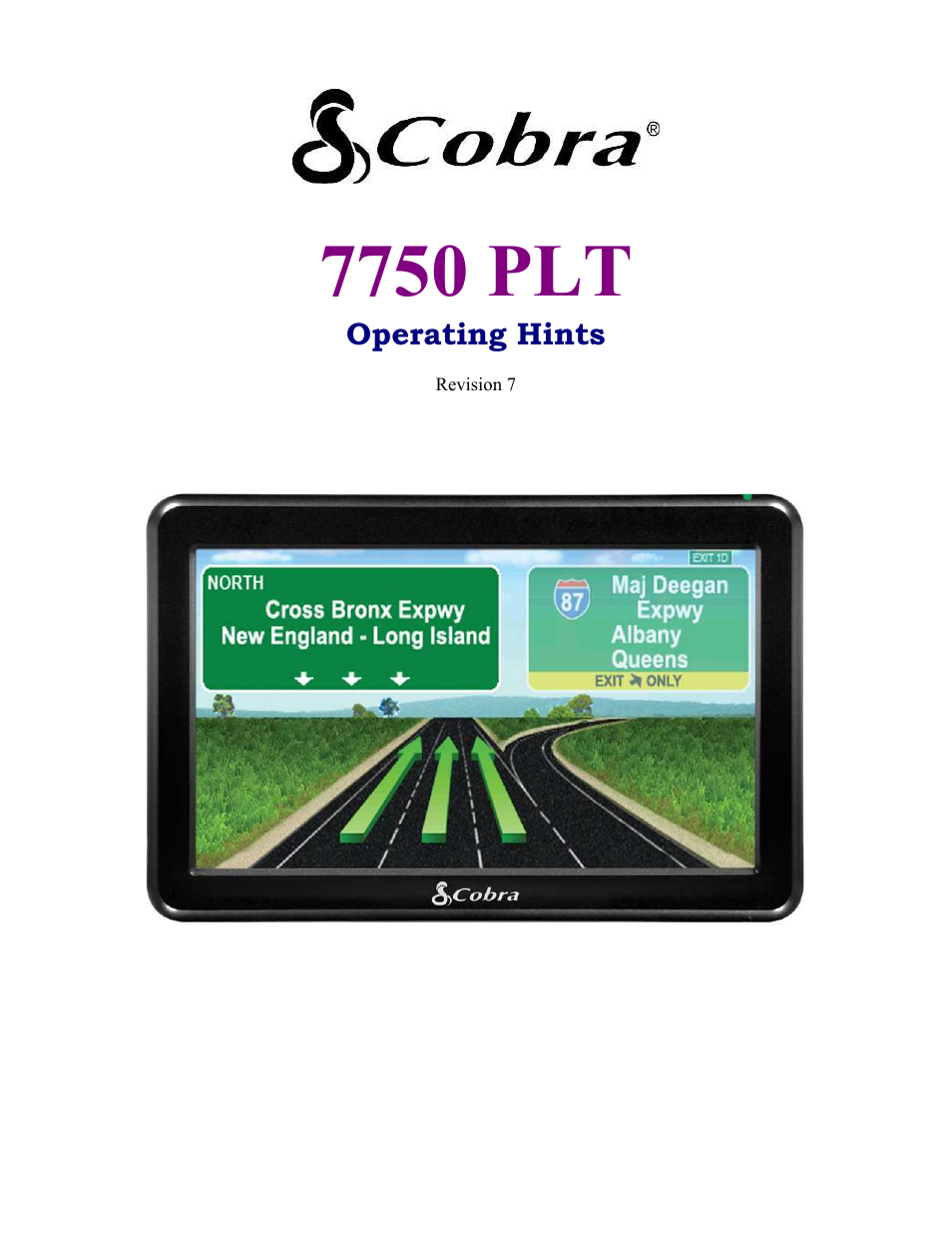 Cobra Digital 7750 PLT User Manual | 59 pages