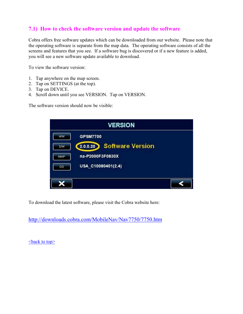 Cobra Digital 7750 PLT User Manual | Page 39 / 59