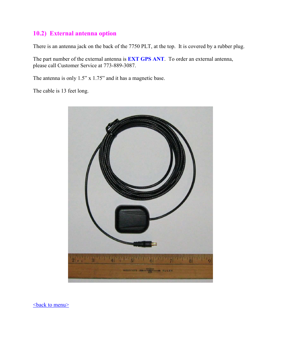 External antenna, Here | Cobra Digital 7750 PLT User Manual | Page 59 / 59