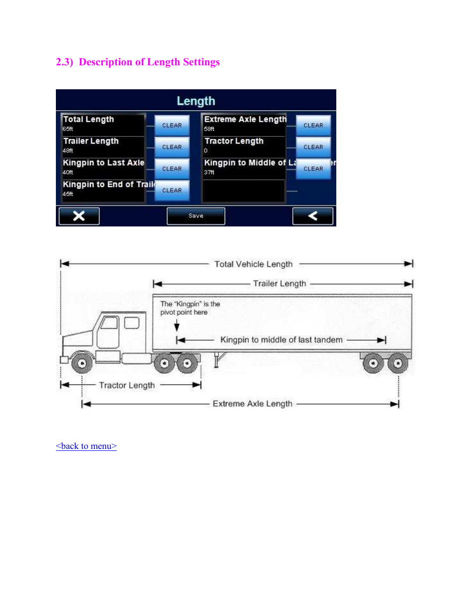 Description of length settings | Cobra Digital 7750 PLT User Manual | Page 9 / 59
