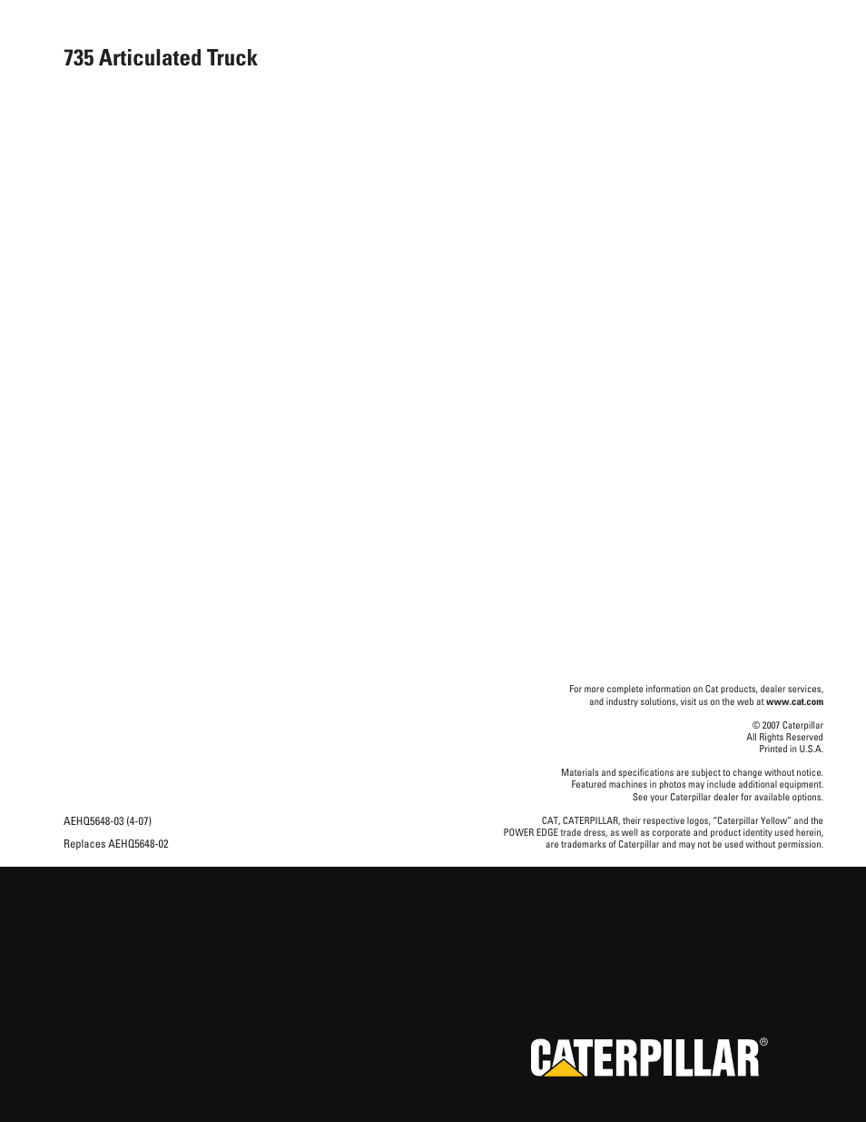 735 articulated truck | CAT 735 User Manual | Page 20 / 20