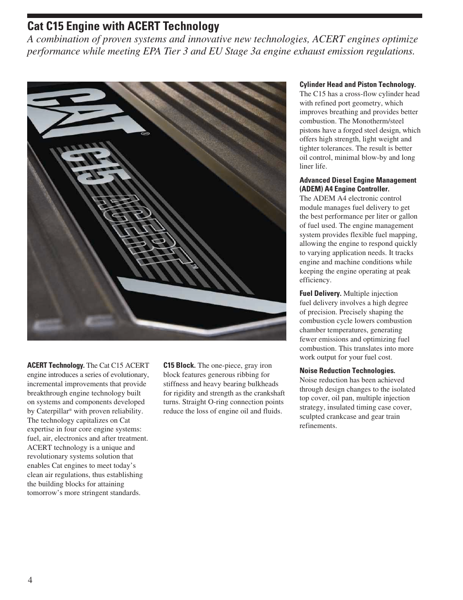 Cat c15 engine with acert technology | CAT 735 User Manual | Page 4 / 20