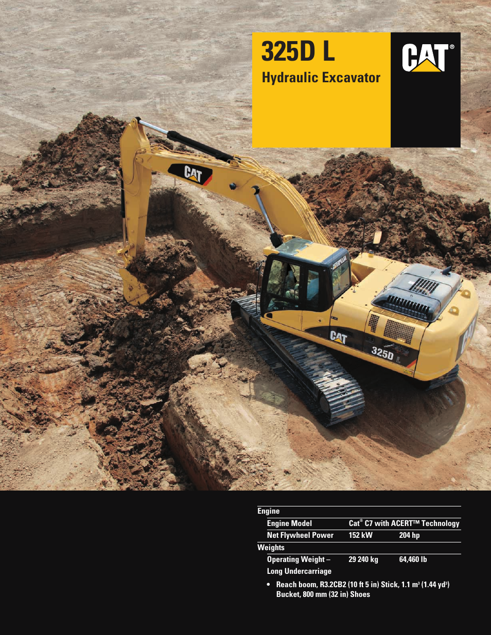 CAT Hydraulic Excavator 325DL User Manual | 32 pages