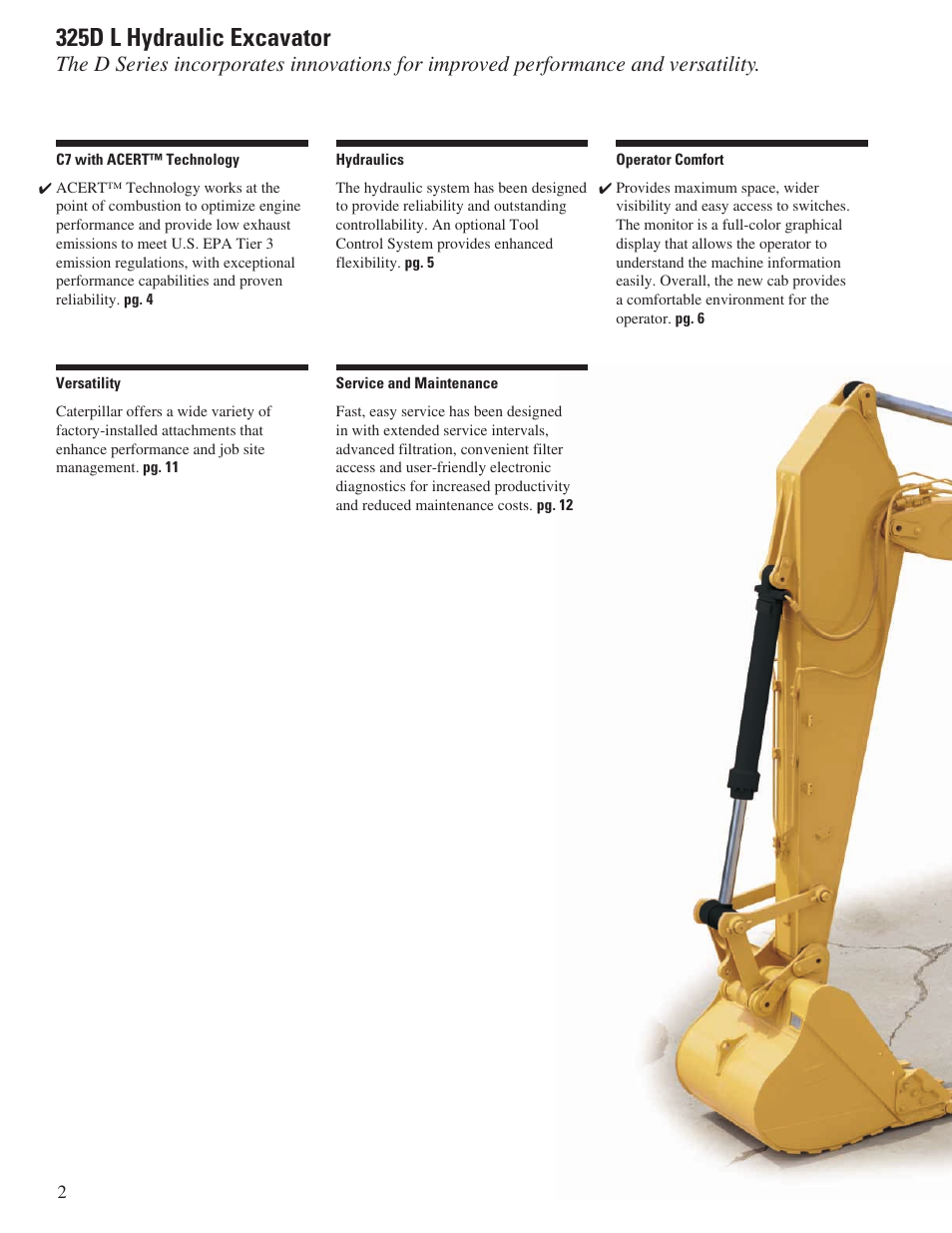 325d l hydraulic excavator | CAT Hydraulic Excavator 325DL User Manual | Page 2 / 32
