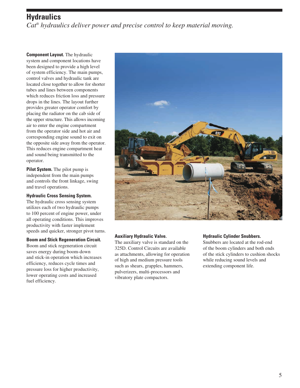 Hydraulics | CAT Hydraulic Excavator 325DL User Manual | Page 5 / 32