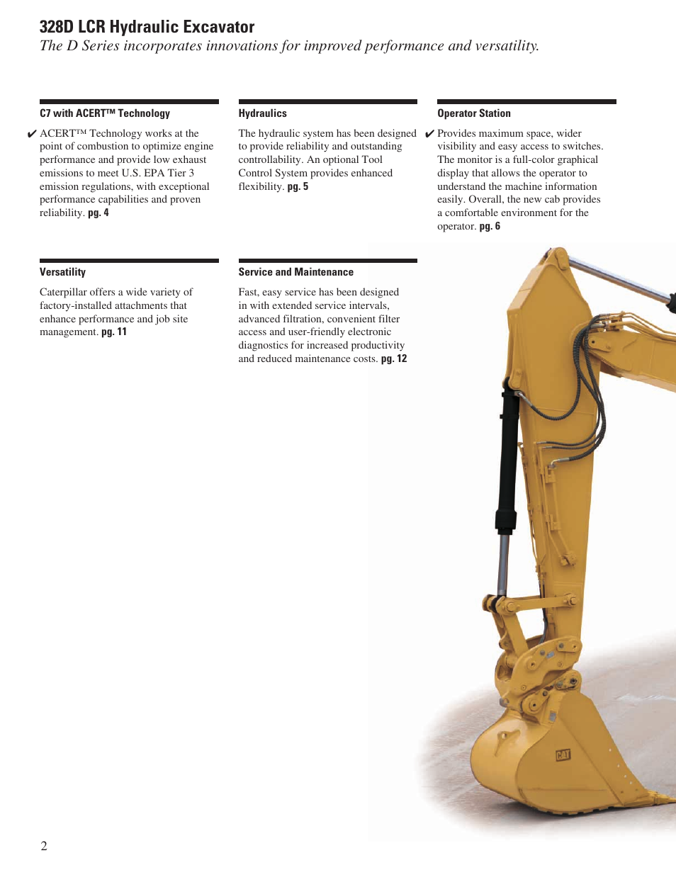 328d lcr hydraulic excavator | CAT Hydraulic Excavator 328D LCR User Manual | Page 2 / 24