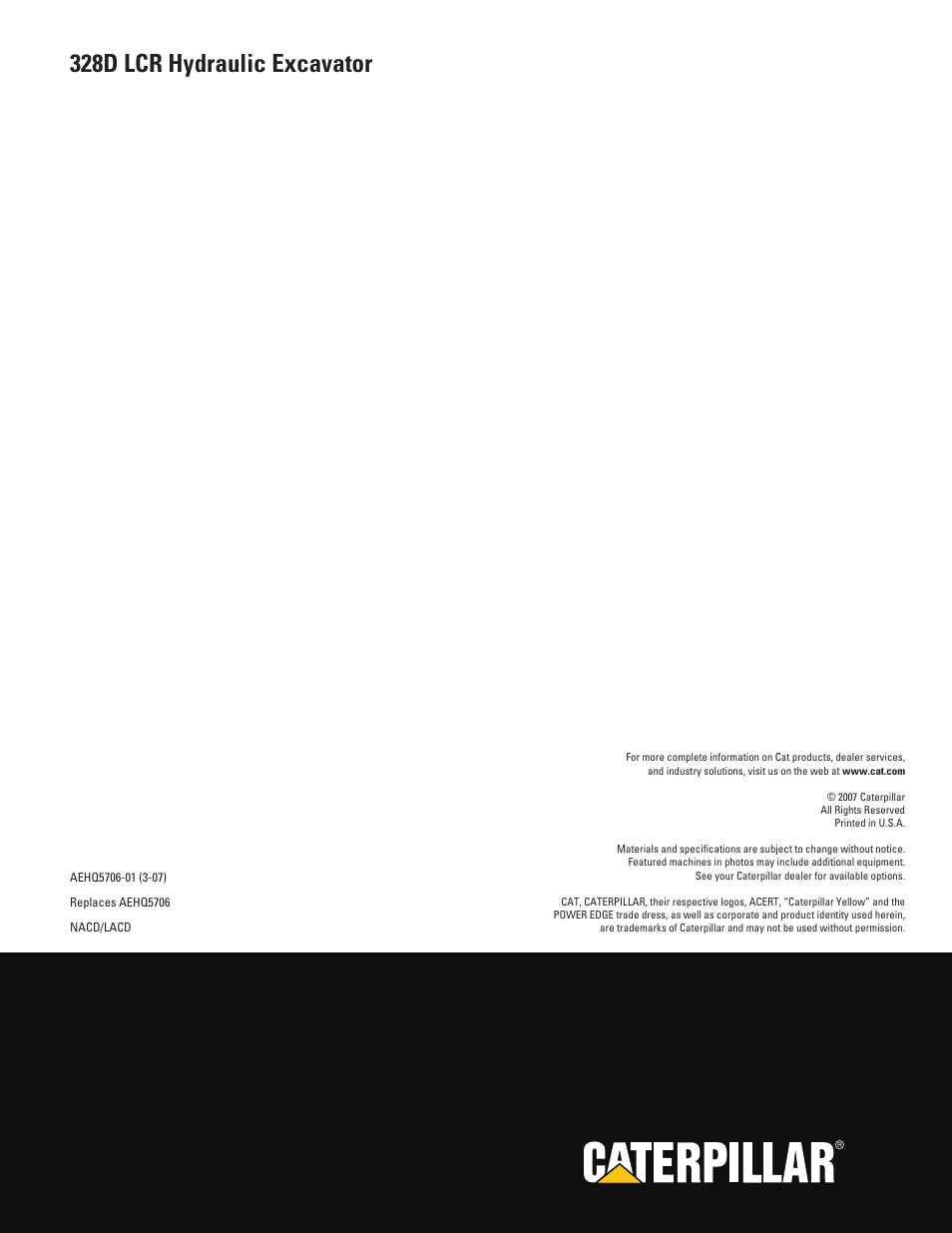 328d lcr hydraulic excavator | CAT Hydraulic Excavator 328D LCR User Manual | Page 24 / 24