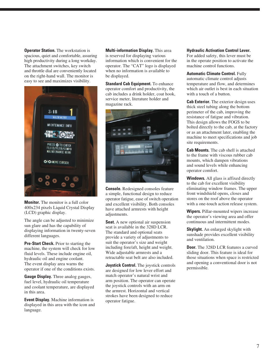 CAT Hydraulic Excavator 328D LCR User Manual | Page 7 / 24