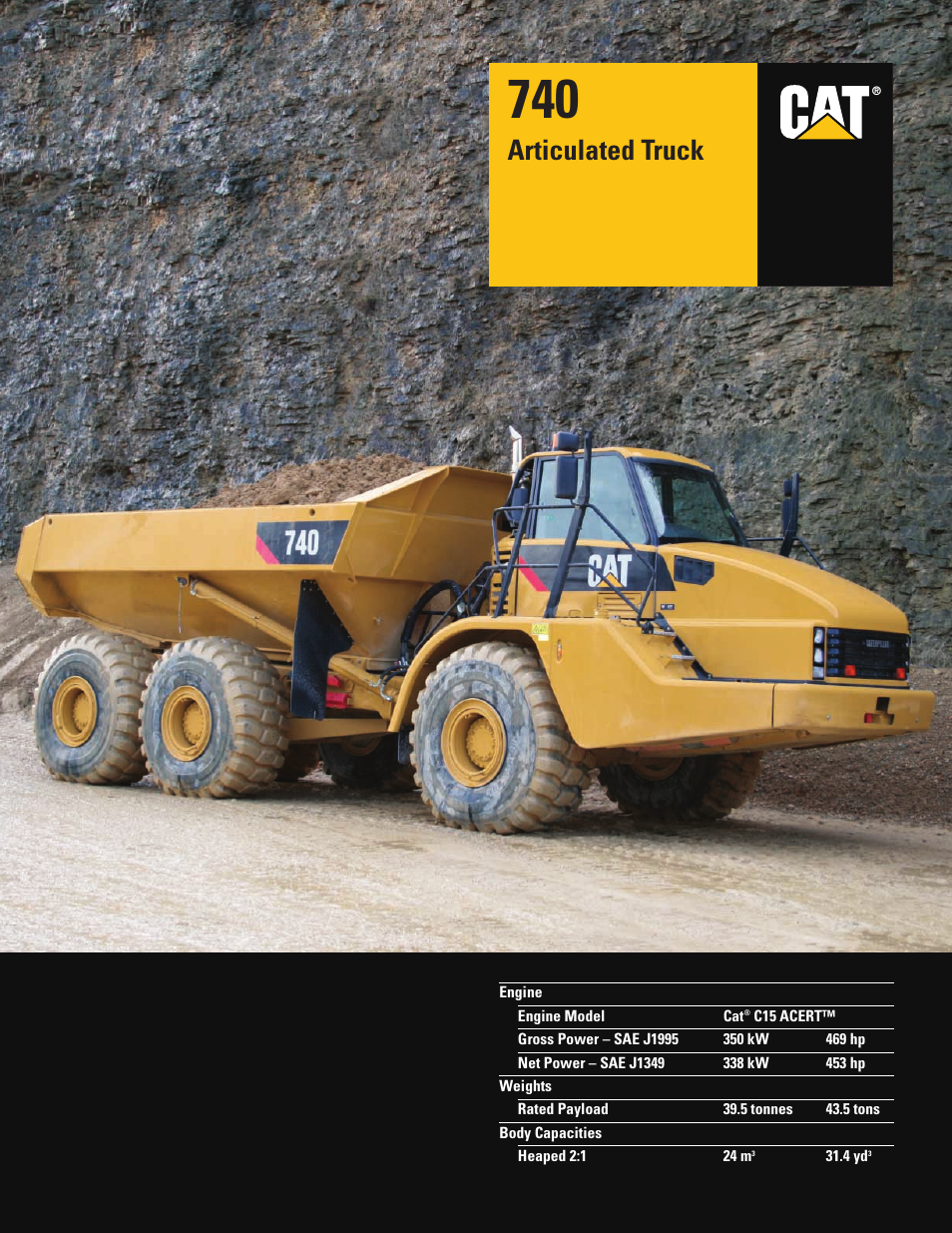 CAT Articulated Truck 740 User Manual | 20 pages