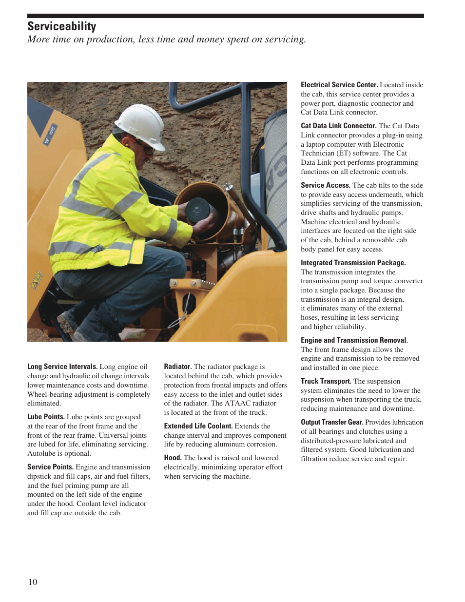 Serviceability | CAT Articulated Truck 740 User Manual | Page 10 / 20