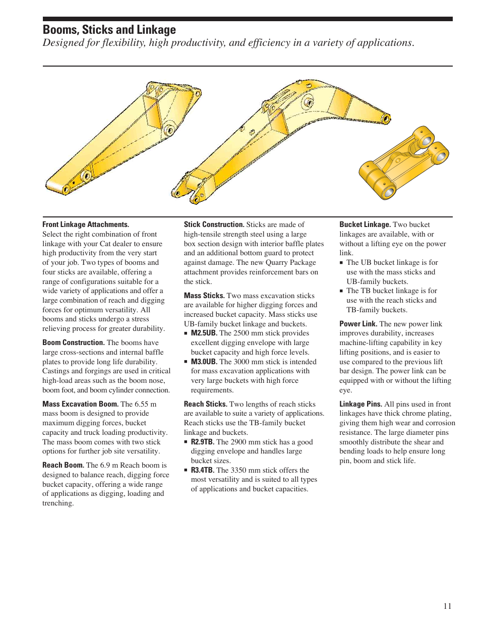 Booms, sticks and linkage | CAT 345C L User Manual | Page 11 / 20