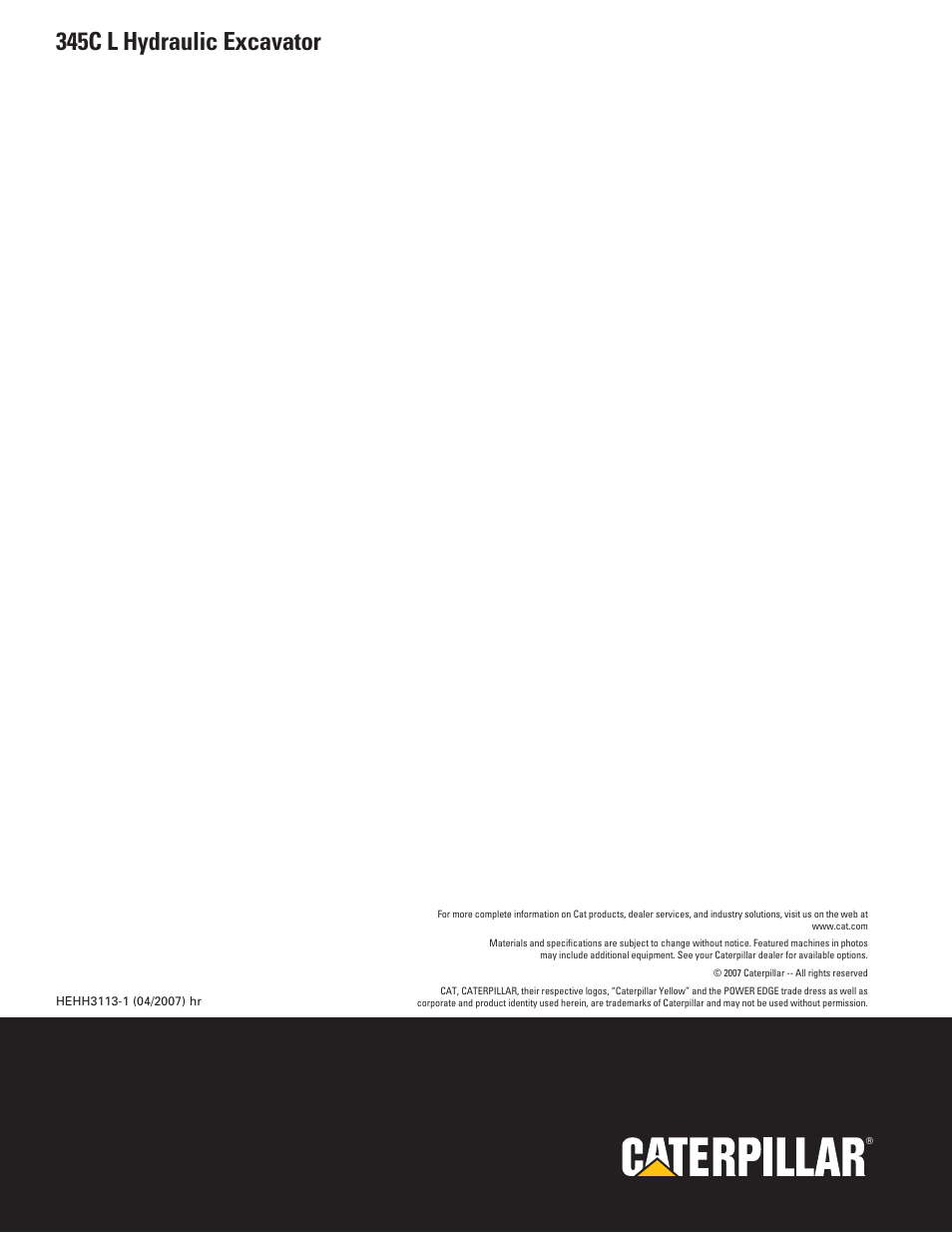 345c l hydraulic excavator | CAT 345C L User Manual | Page 20 / 20
