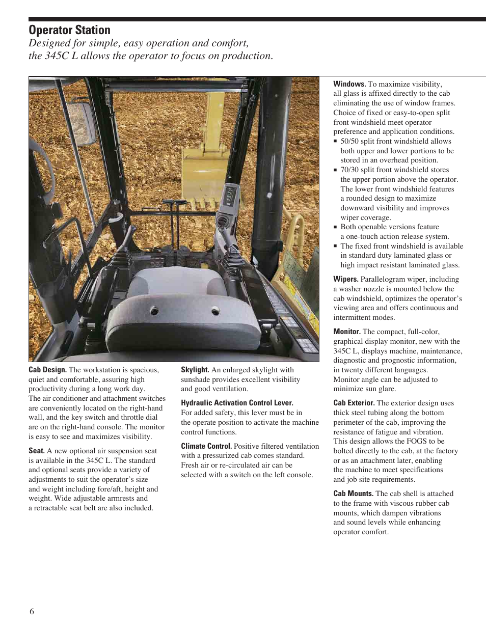 Operator station | CAT 345C L User Manual | Page 6 / 20