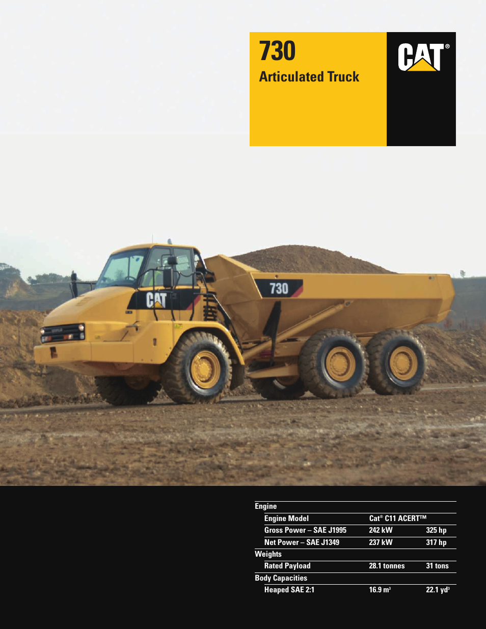 CAT Articulated Truck 730 User Manual | 20 pages