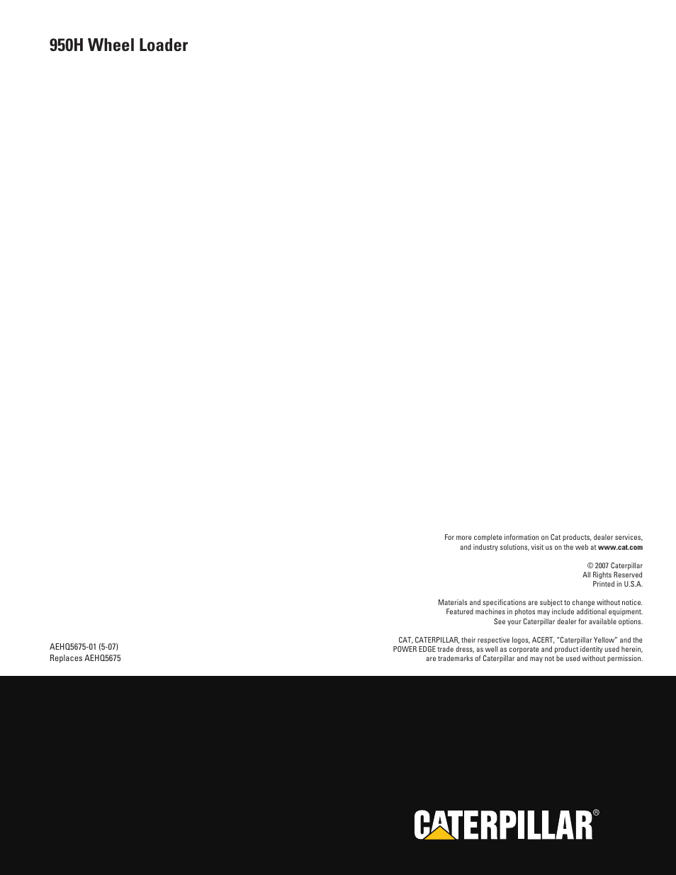 950h wheel loader | CAT Wheel Loader User Manual | Page 28 / 28