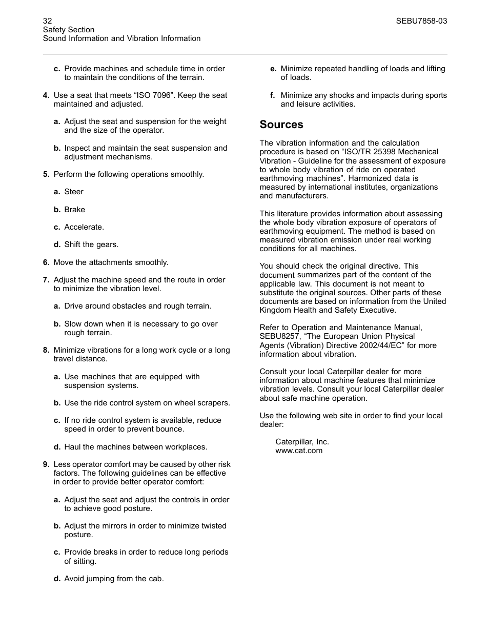 Sources | CAT Caterpillar Wheel Tractor-Scraper 627G User Manual | Page 29 / 31
