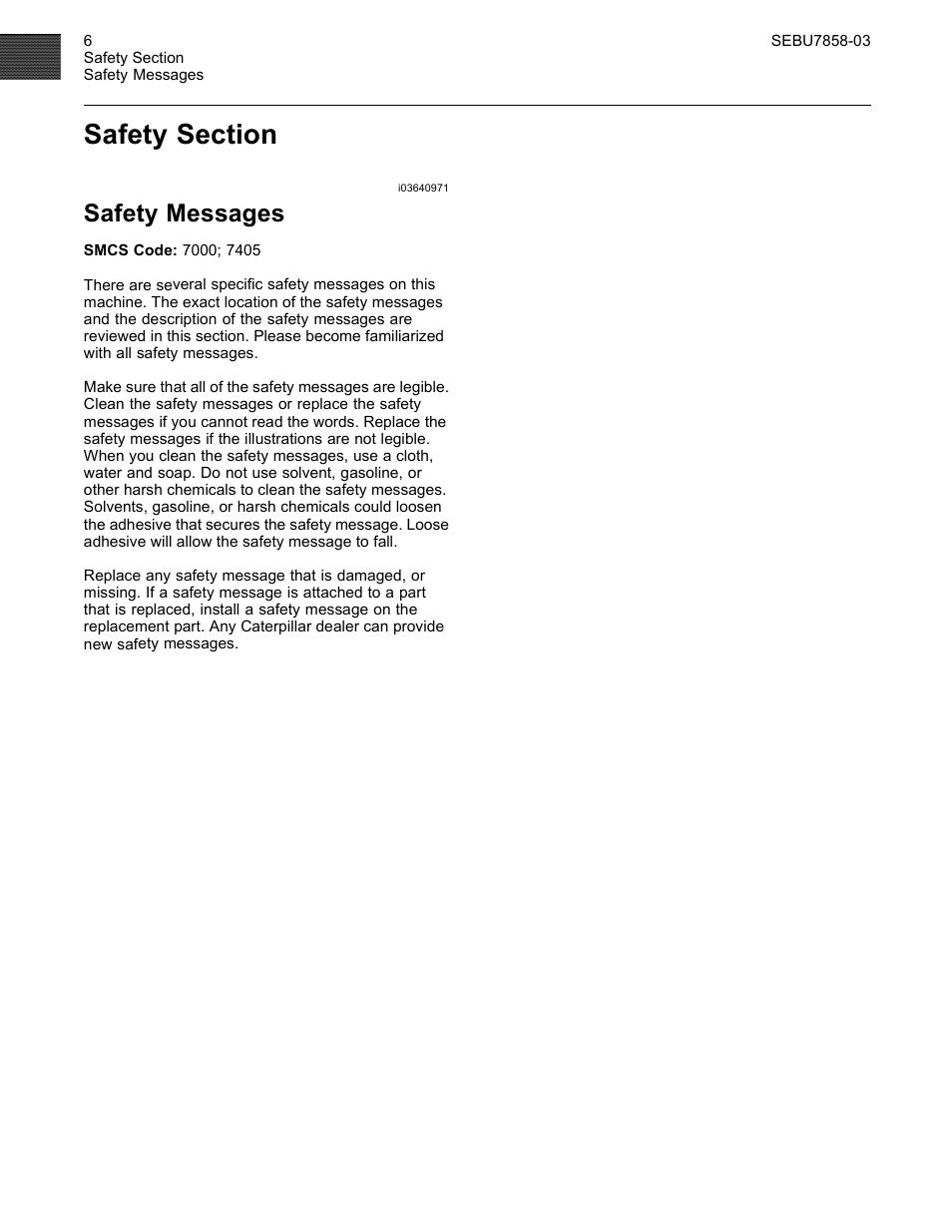 Safety messages | CAT Caterpillar Wheel Tractor-Scraper 627G User Manual | Page 3 / 31
