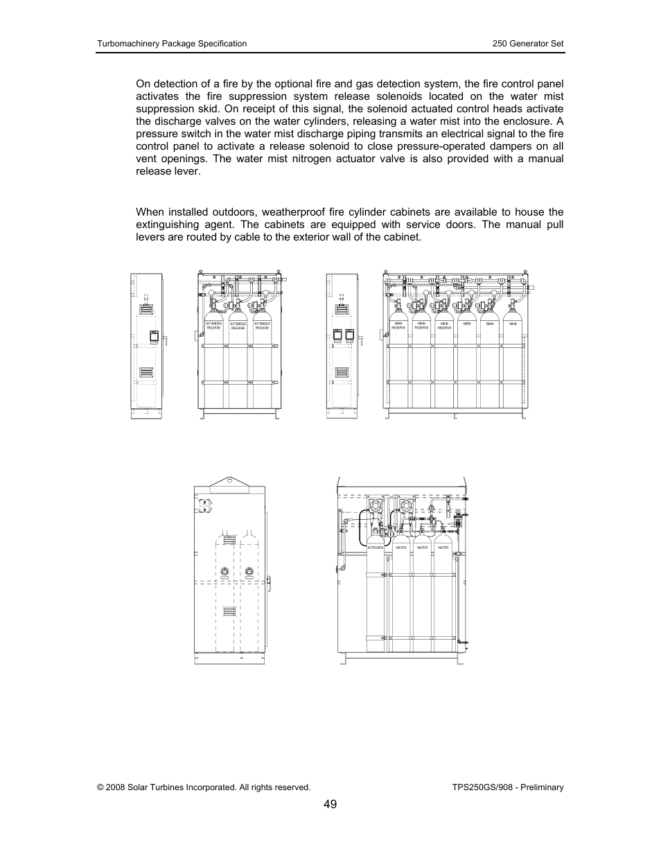 11 fire cylinder cabinets, Figure 23, Typical co | Fire suppression cylinders and cabinets, Figure 24 | CAT Titan 250 User Manual | Page 50 / 81