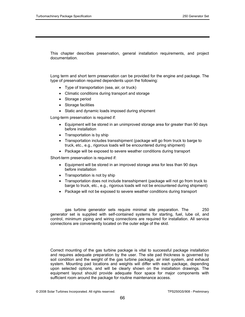 17 preservation, installation, and documentation, 1 general description, 2 preservation | 3 site requirements, 4 mechanical installation requirements, 1 mounting, Preservation, installation, and documentation, General description, Preservation, Site requirements | CAT Titan 250 User Manual | Page 67 / 81