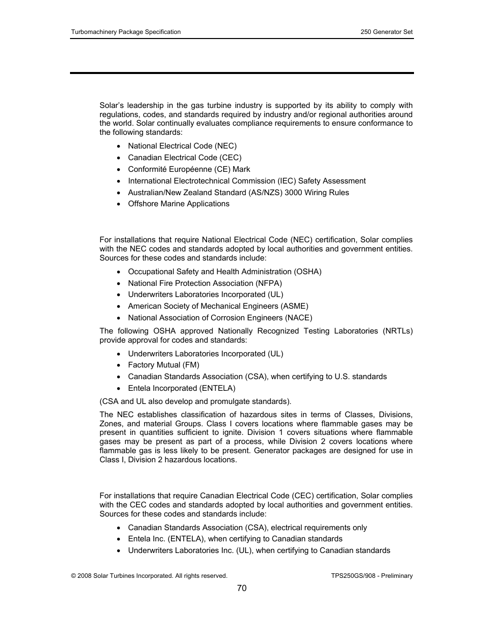 18 certification, 1 general description, 2 national electrical code | 3 canadian electrical code, Certification, General description, National electrical code, Canadian electrical code | CAT Titan 250 User Manual | Page 71 / 81