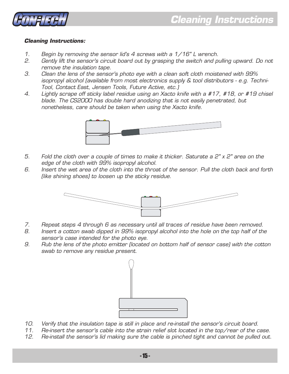Cleaning instructions | CON-TECH CS2000-QD User Manual | Page 17 / 18