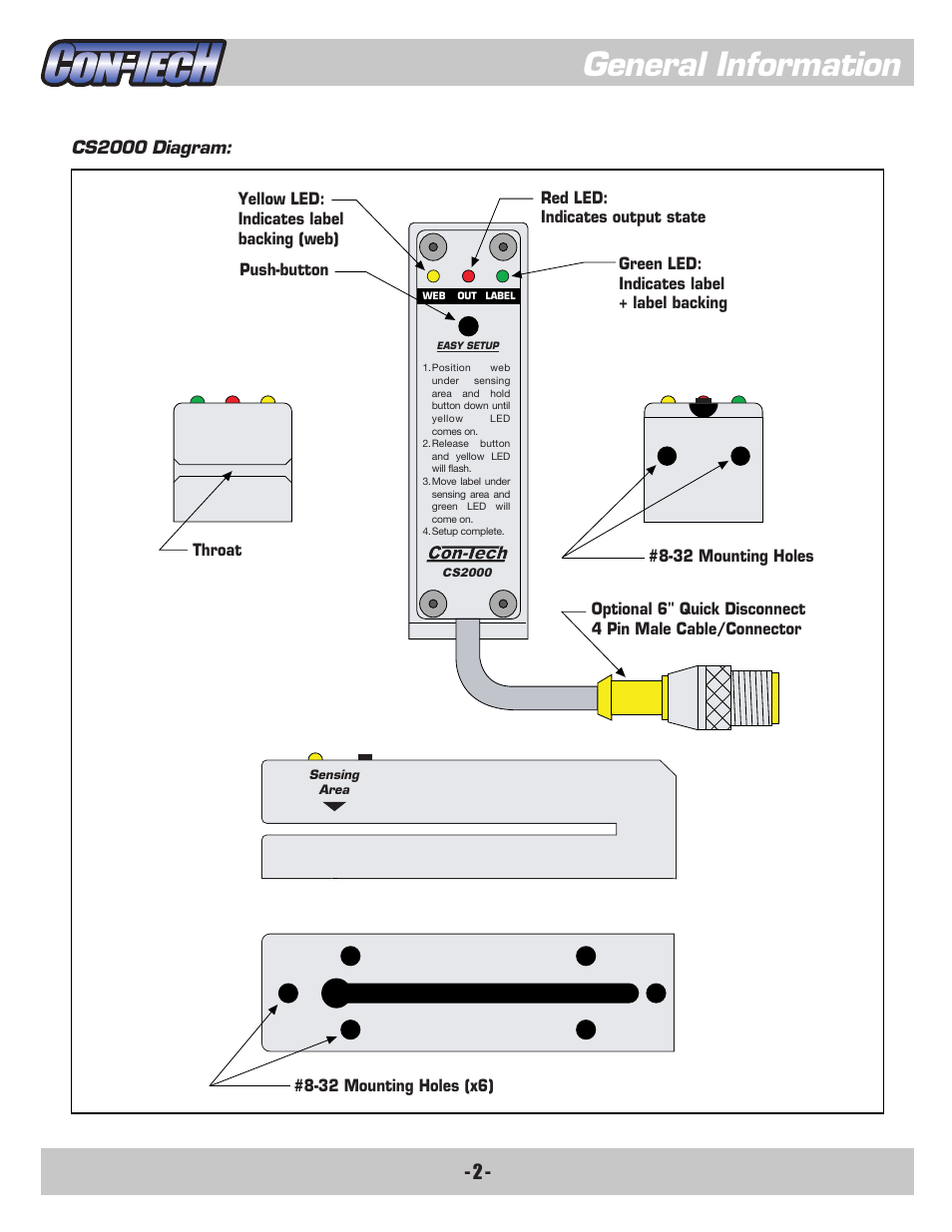 General information | CON-TECH CS2000-QD User Manual | Page 4 / 18