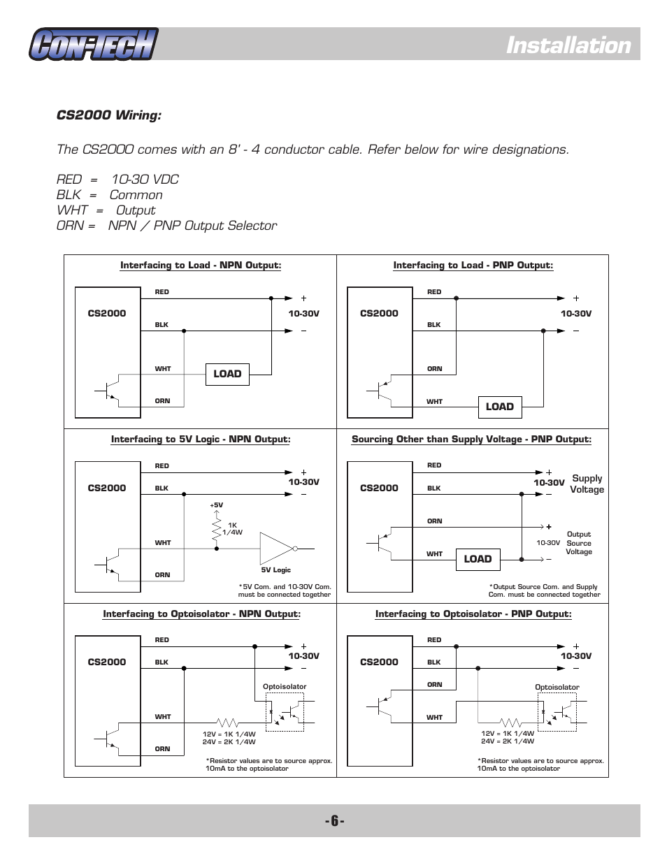 Installation | CON-TECH CS2000-QD User Manual | Page 8 / 18