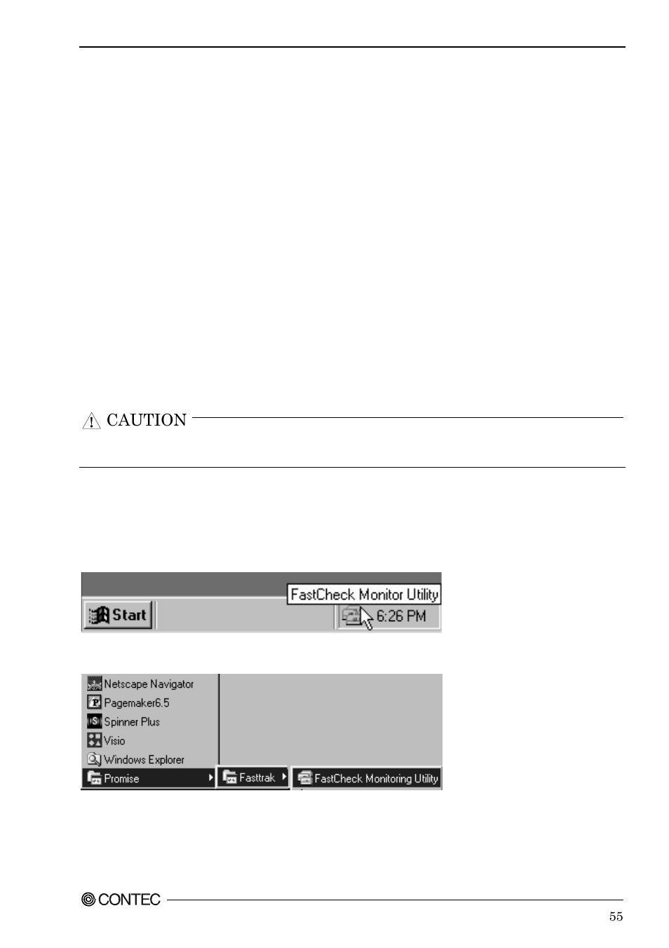 Using the fastcheck monitoring utility, Installing fastcheck, Running fastcheck | Caution | Contec SPI-8451-LVA User Manual | Page 62 / 123