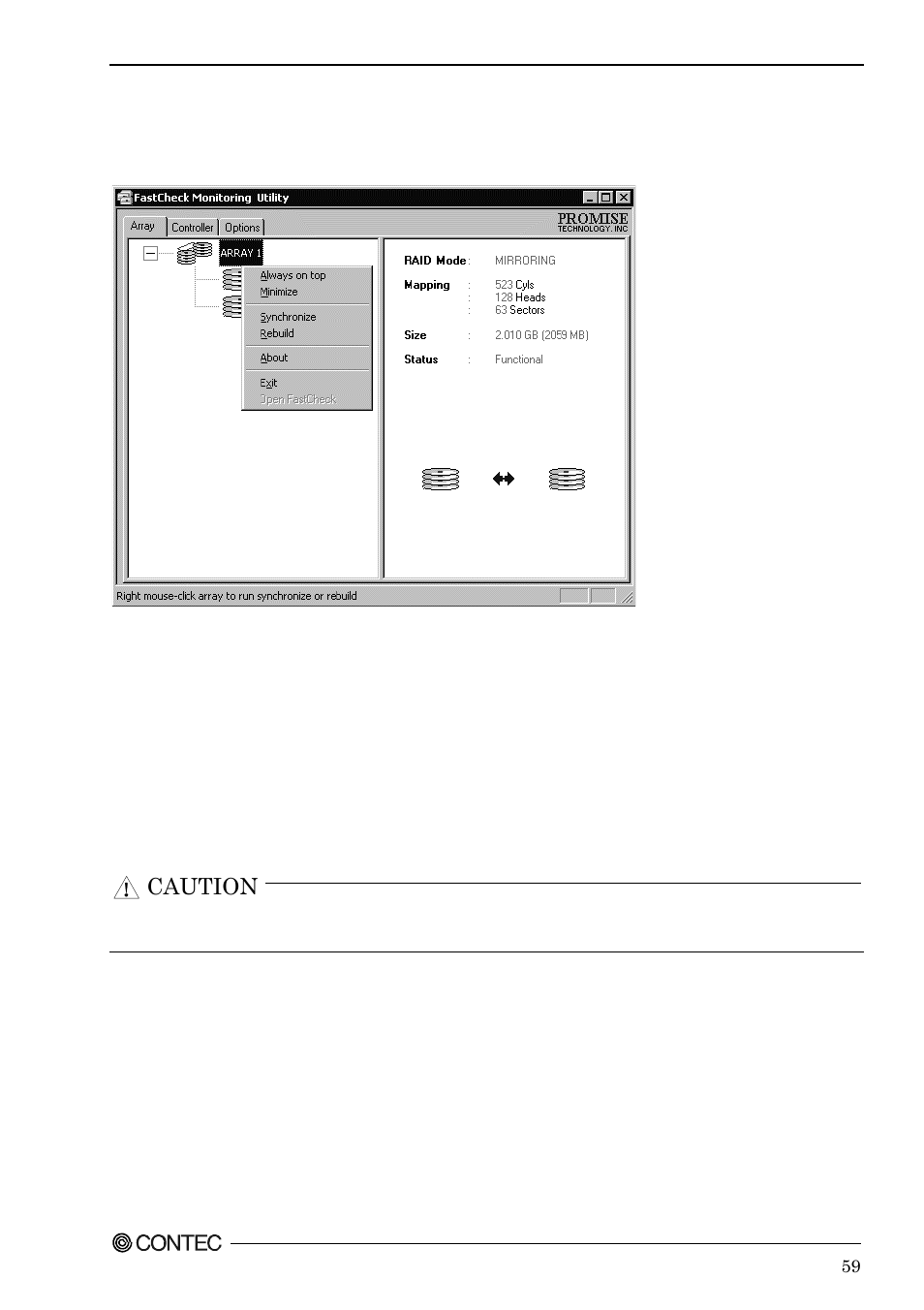 Caution | Contec SPI-8451-LVA User Manual | Page 66 / 123