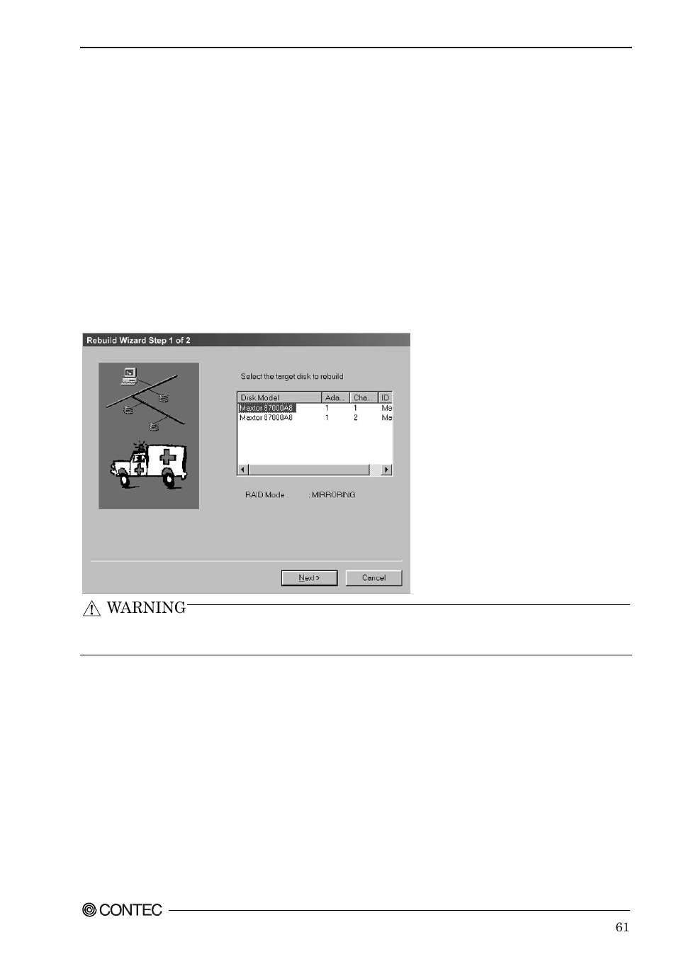 Rebuilding an array | Contec SPI-8451-LVA User Manual | Page 68 / 123
