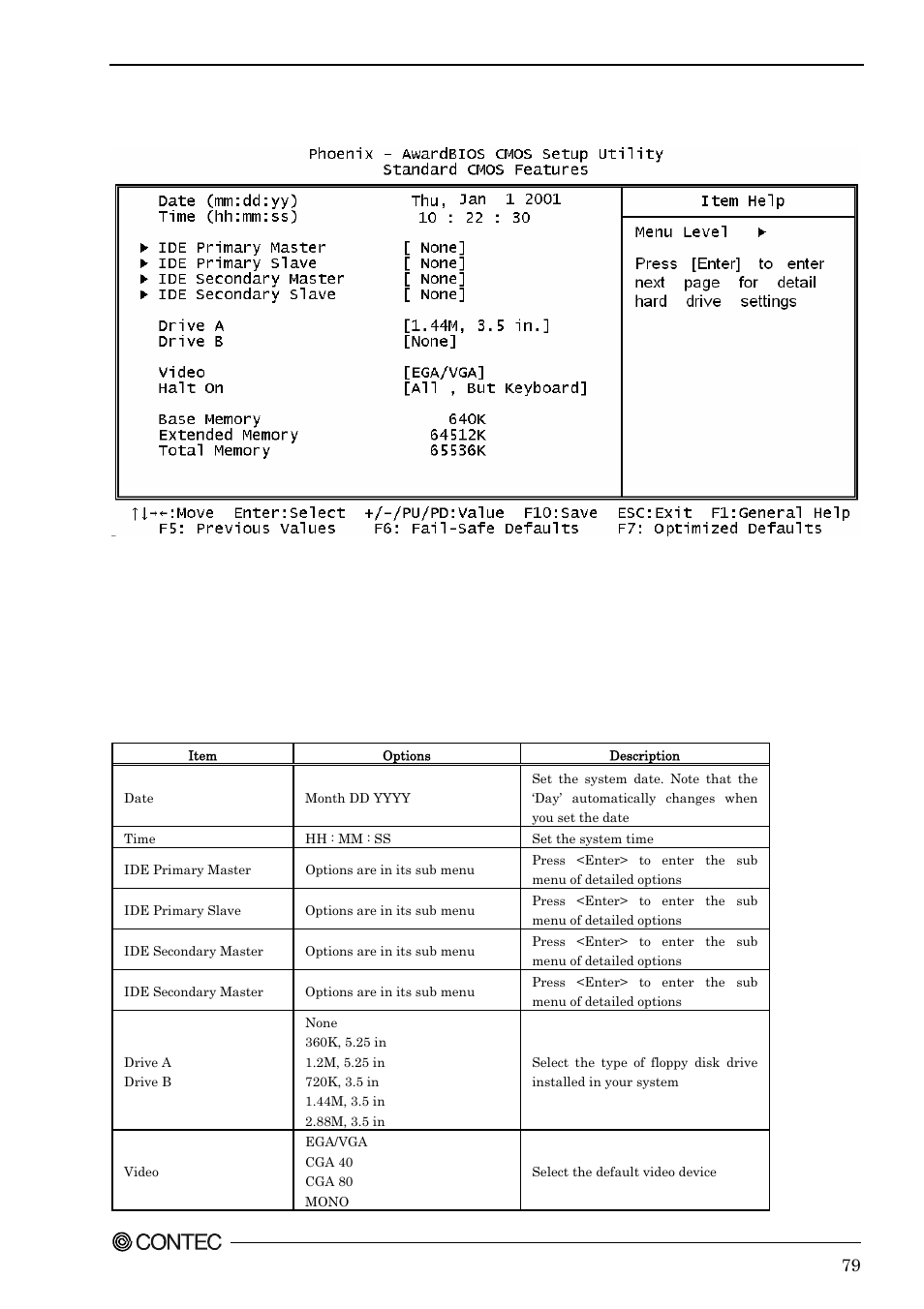 Standard cmos setup | Contec SPI-8451-LVA User Manual | Page 86 / 123