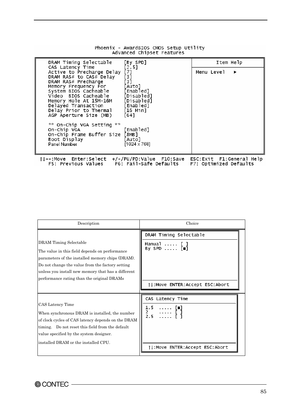 Advanced chipset features setup | Contec SPI-8451-LVA User Manual | Page 92 / 123