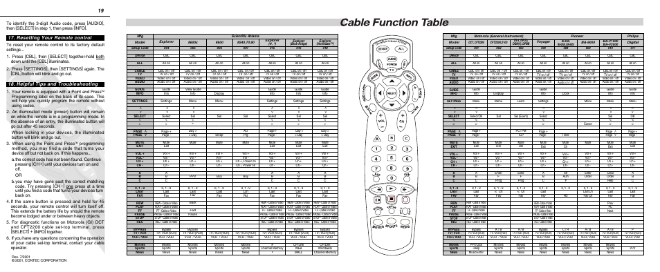Helpful tips and troubleshooting, Resetting your remote control | Contec RT-U49C User Manual | Page 4 / 4
