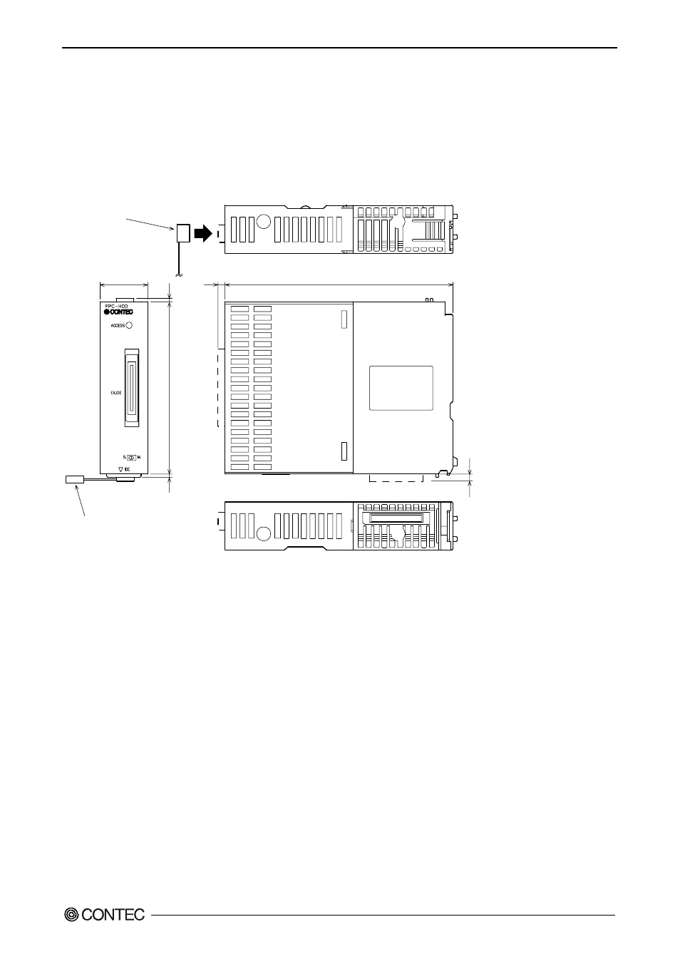 External dimensions | Contec PPC-HDD(MS)A User Manual | Page 4 / 8
