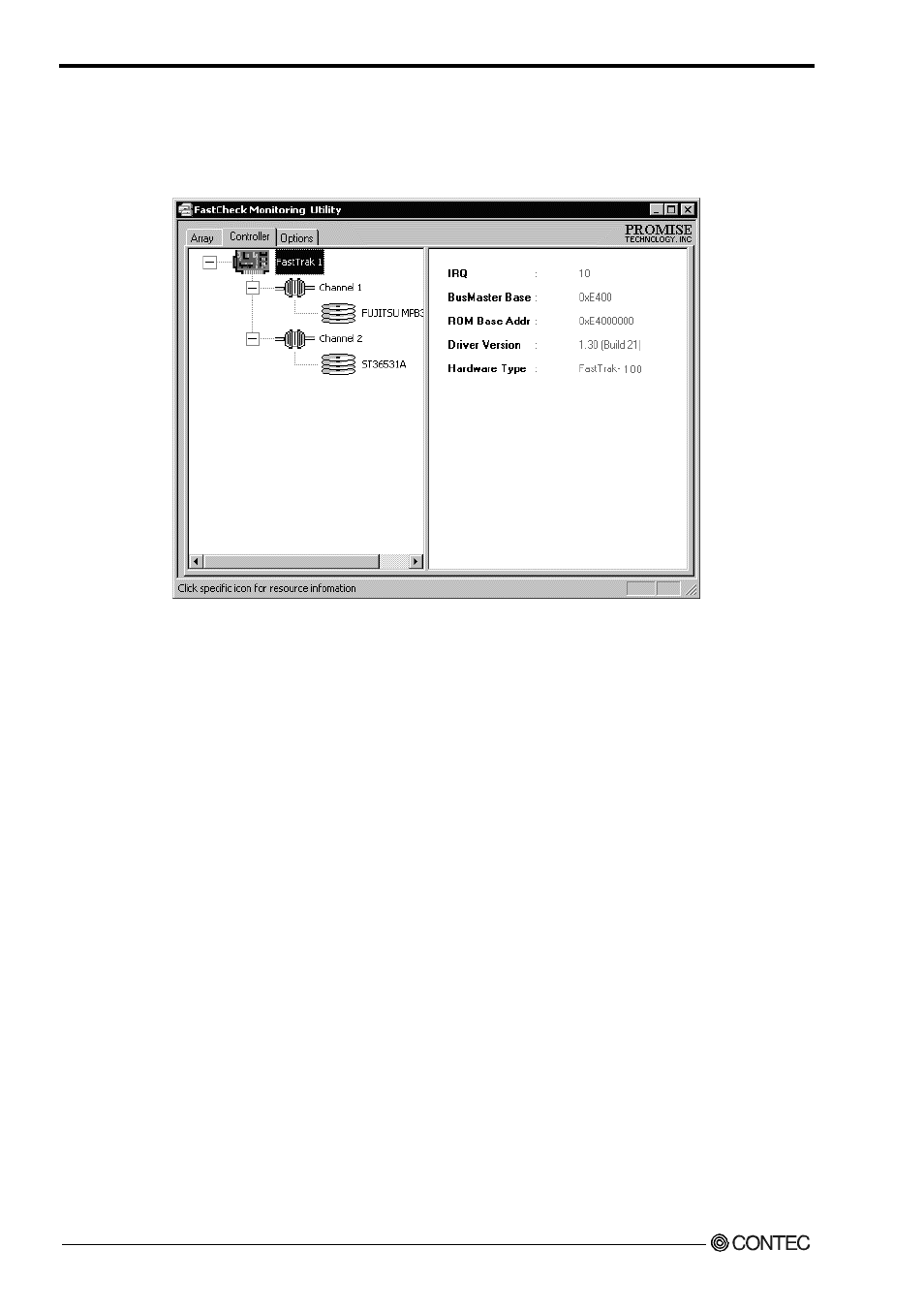 Viewing controller card information | Contec SPI-8450-LLVA User Manual | Page 71 / 129