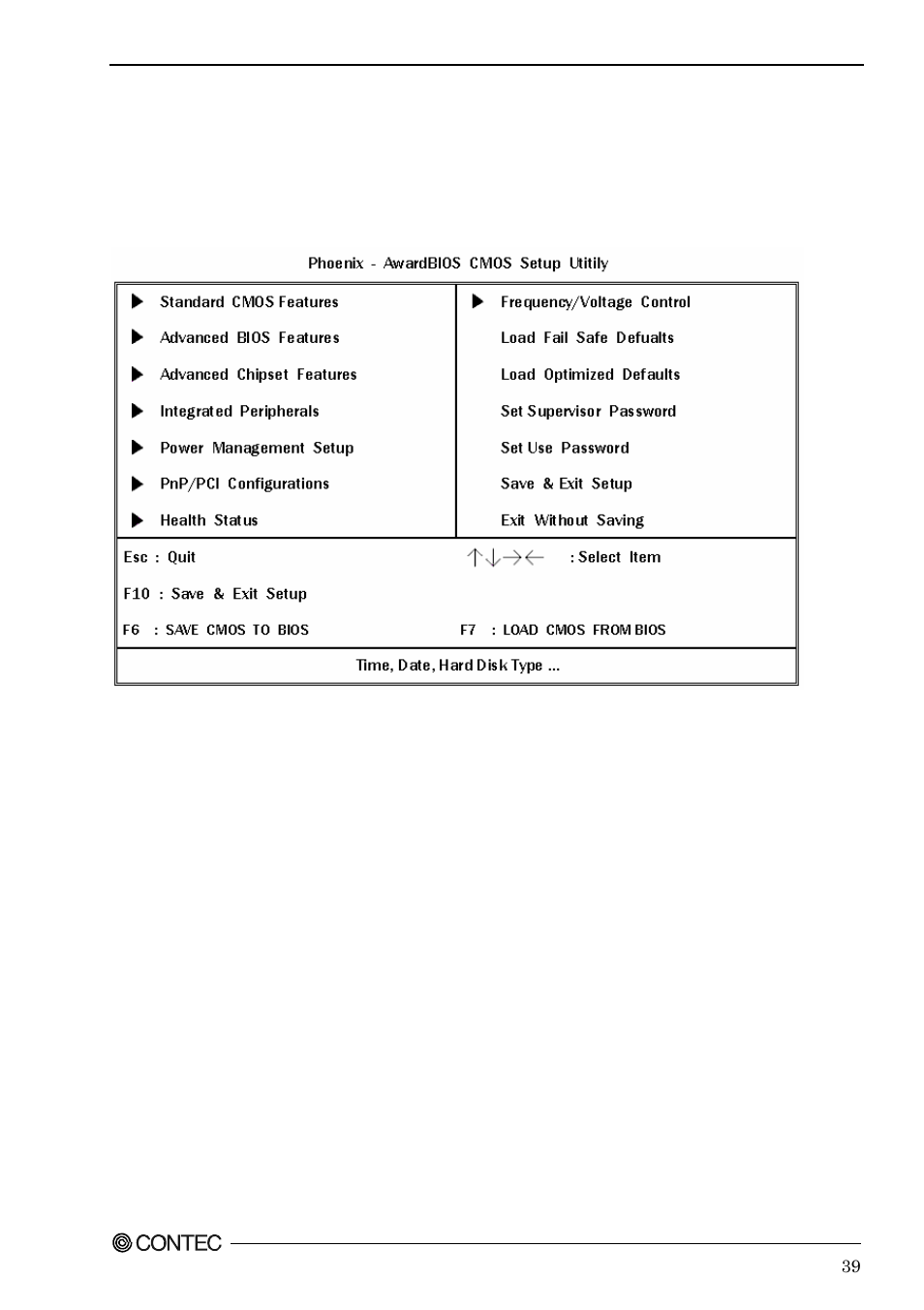 Main menu, Setup items | Contec SEH-9450-LAS User Manual | Page 46 / 99