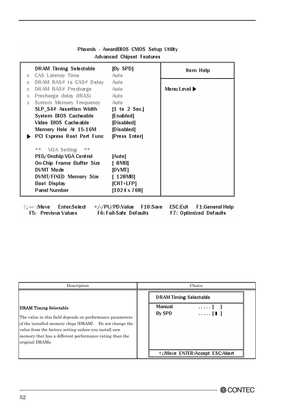 Advanced chipset features setup | Contec SEH-9450-LAS User Manual | Page 59 / 99