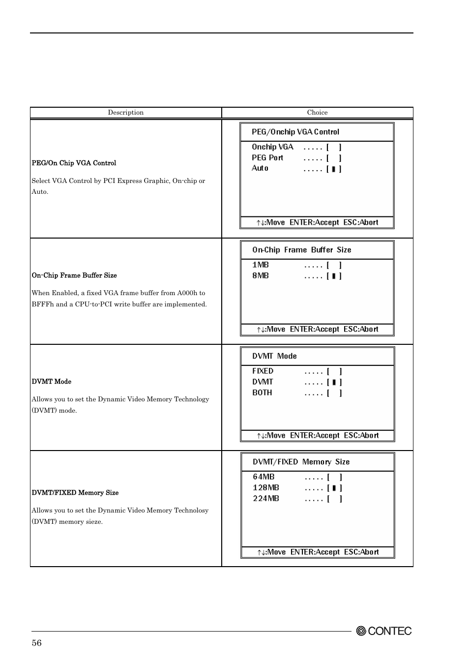 Vga setting | Contec SEH-9450-LAS User Manual | Page 63 / 99