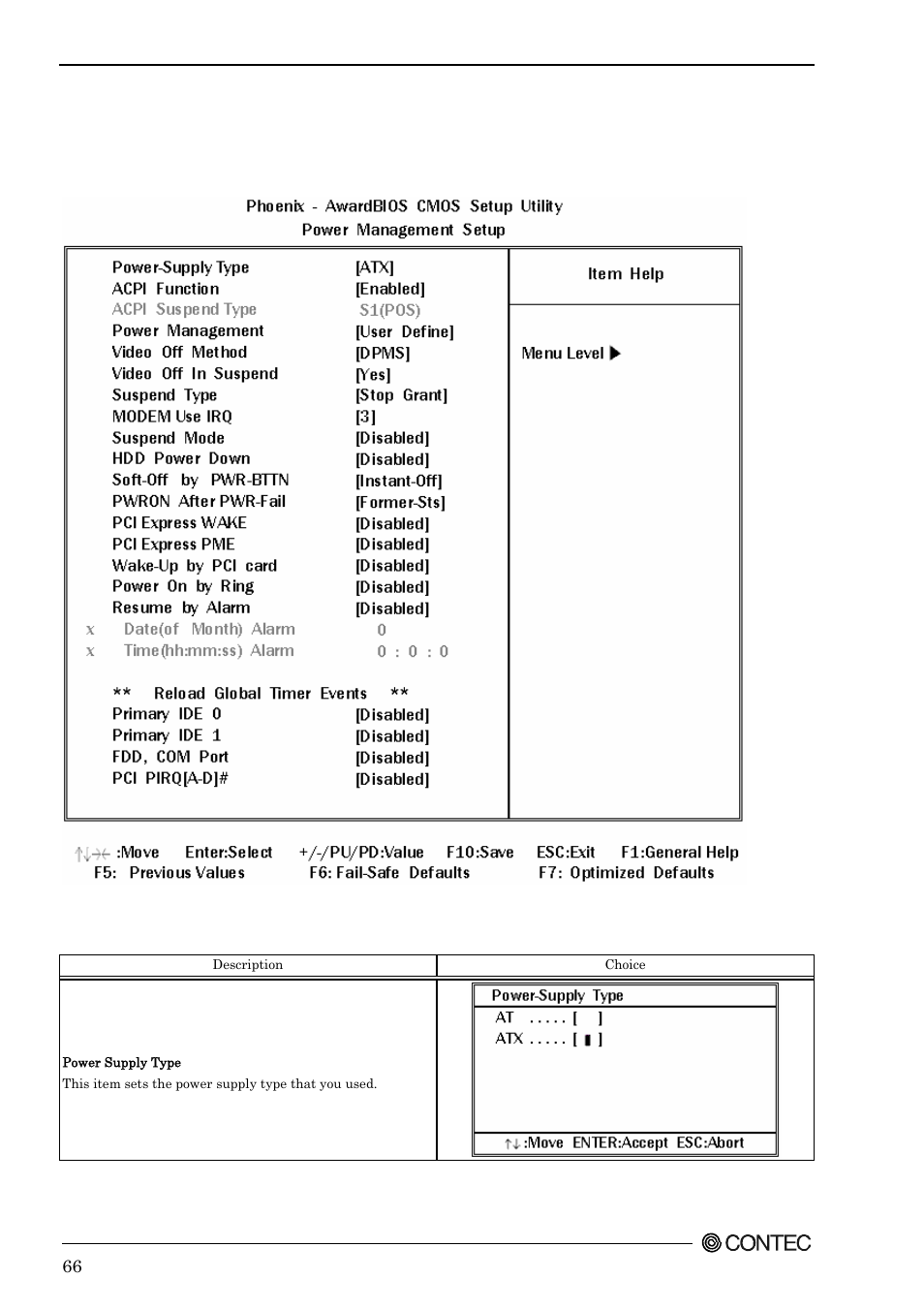 Power management setup | Contec SEH-9450-LAS User Manual | Page 73 / 99