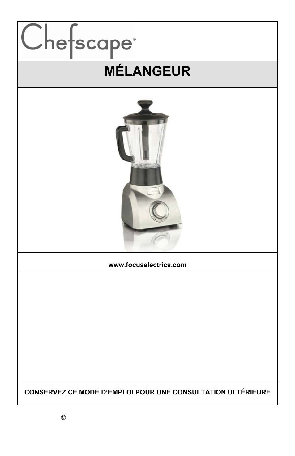 Mélangeur | ChefScape SE655 User Manual | Page 15 / 44