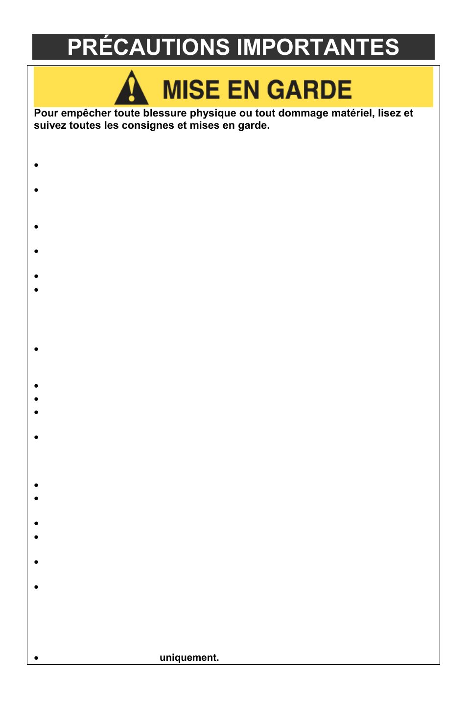 Précautions importantes | ChefScape SE655 User Manual | Page 16 / 44