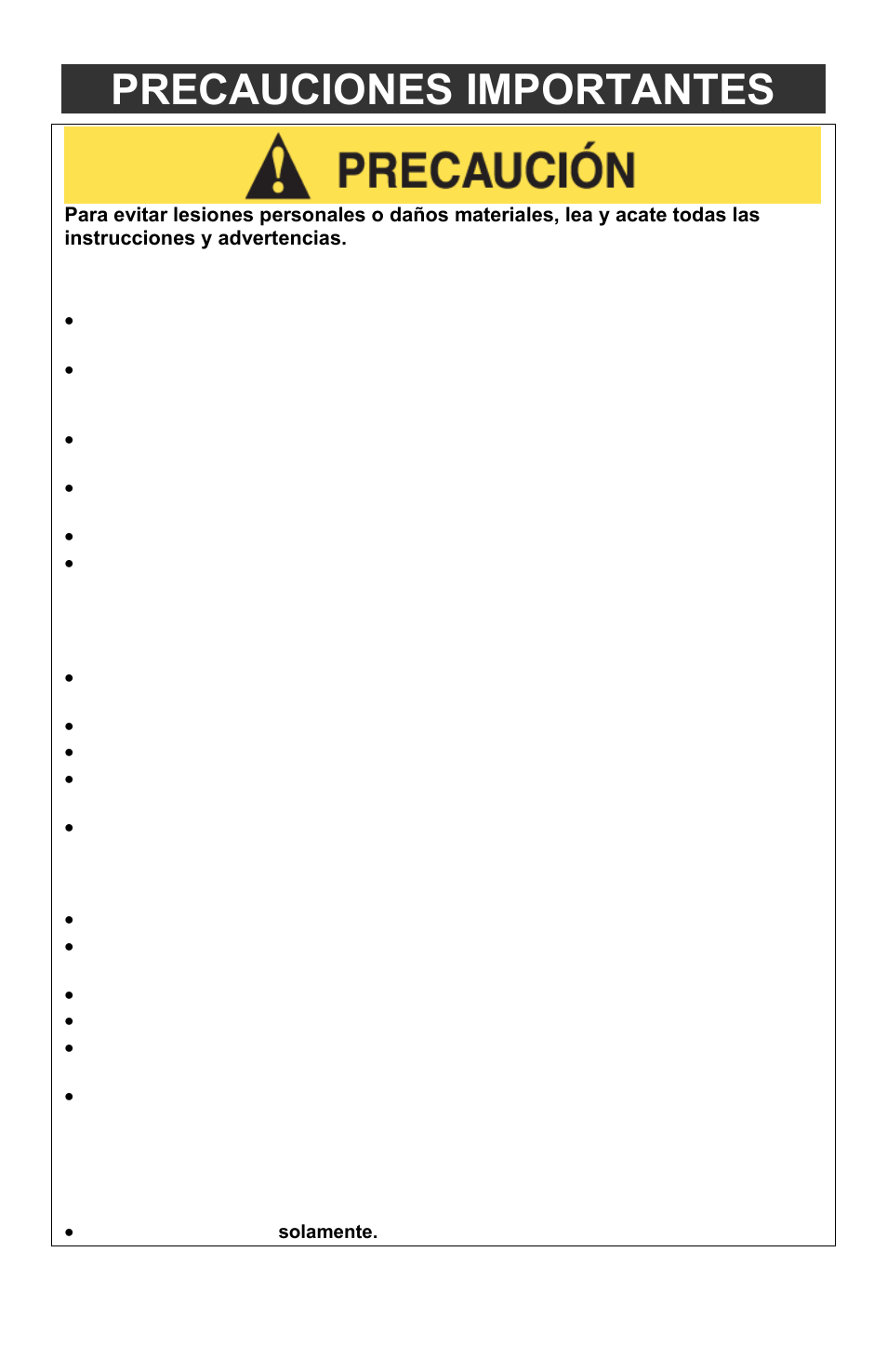 Precauciones importantes | ChefScape SE655 User Manual | Page 30 / 44