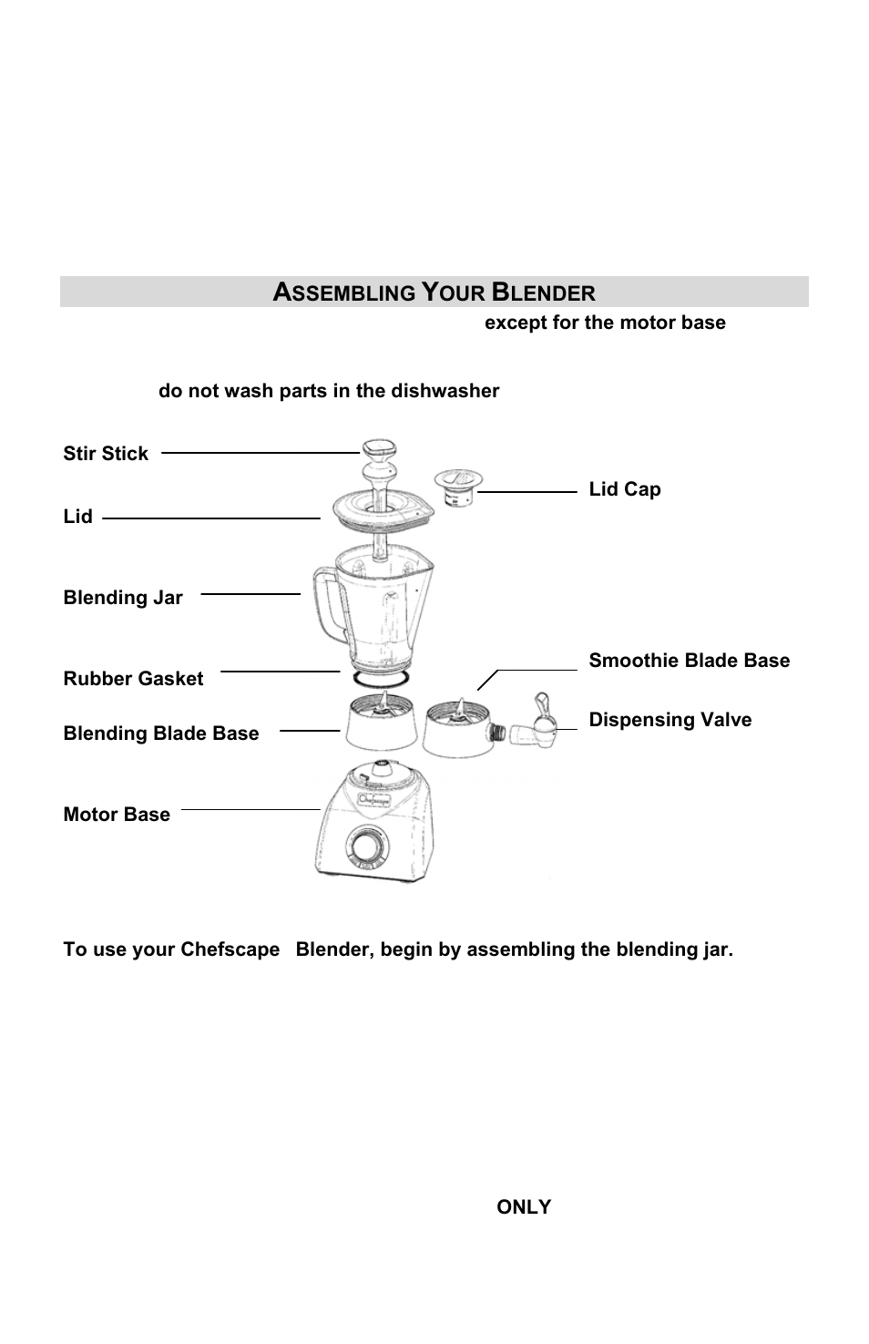 Assembling your blender | ChefScape SE655 User Manual | Page 4 / 44