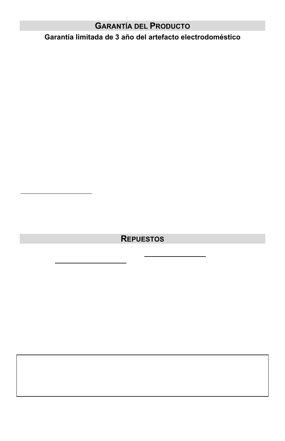 Garantía del producto, Repuestos, Arantía del | Roducto, Epuestos | ChefScape SE655 User Manual | Page 42 / 44