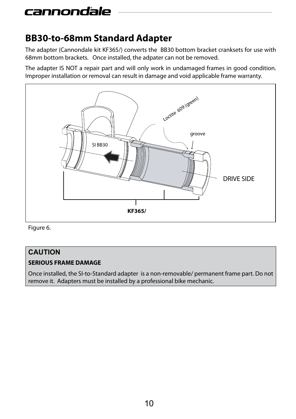 Bb30-to-68mm standard adapter | Cannondale 120858 User Manual | Page 10 / 16